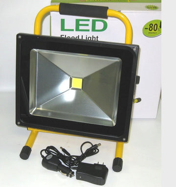 LED Flood Light, 50W Rechargeable IP65 Waterproof 5000LM Work Light with Detachable Stand, Security Emergency Site Light - Imported from UK
